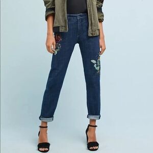 Anthropologie Pilcro & The Letterpress Slim Boyfriend Jeans Sequin Applique